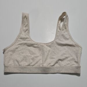 Auden Beige Ribbed Sports Bra